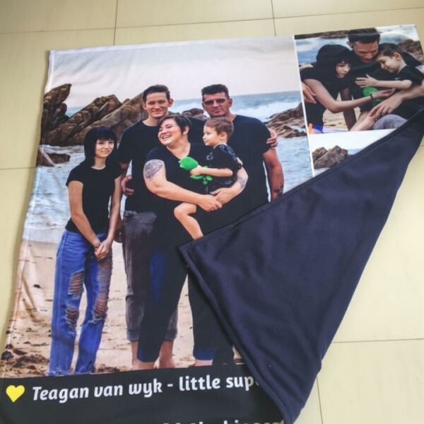 custom photo blanket with backing