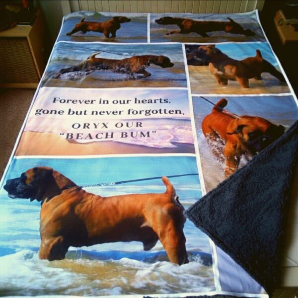 custom photo blanket with backing