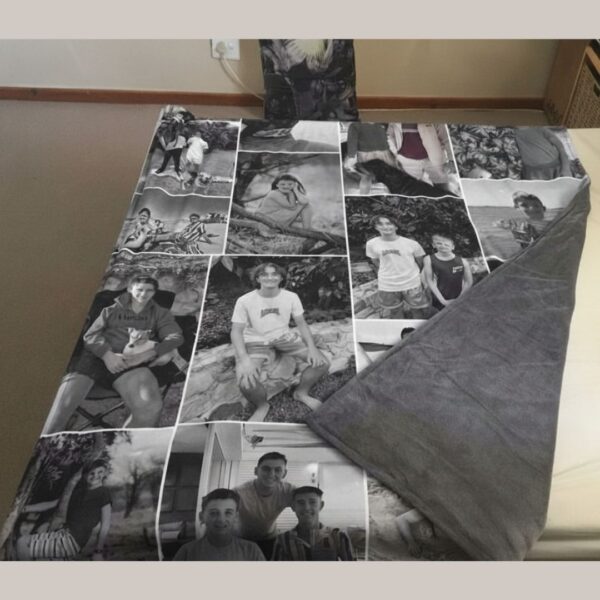 custom photo blanket with backing