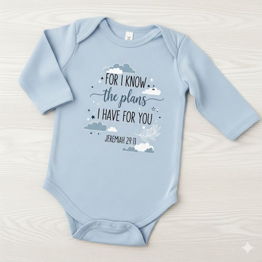 scripture personalised baby grows